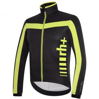 RH + Logo Chaqueta Ciclismo Hombre, Negro/Fluo Yellow, M