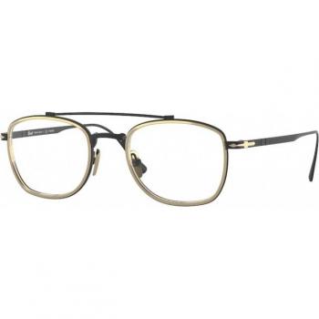 Persol PO5005VT Col. 8008 Men's Square Eyeglasses - Gold Frame, Size 46, Blue Light Blocking Available