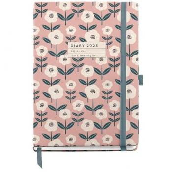 Agenda Anual 2025 Miquelrius Día Página Bloom 155x213 mm, Cubierta Plastificada, Espiral con Cierre de Goma Elástica, Papel 80 g/m², Trilingüe (Español