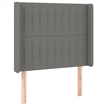 Cabecero con LED de tela gris oscuro 83x16x118/128 cm