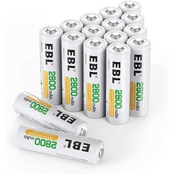 EBL 2800mAh AA Pilas Recargables Ni-MH de 1,2V para los Equipos Domésticos con Estuches de Almacenamiento