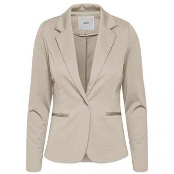 Blazer Corto Ichi Kate Beige de Mujer en Tela Suave (Doeskin) - Talla XS