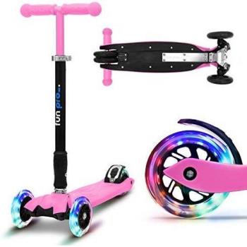 Patinete Premium Fun Pro TWO para niños a partir de 5 años, con ruedas LED, plegable y altura regulable hasta 80 kg