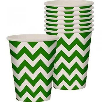 Amscan International - Vasos de papel, Color Kiwi Chevron, 8 Unidades