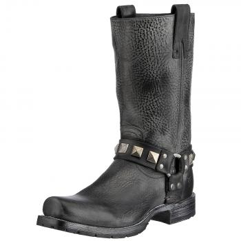 FRYE Heath Studded Harness - Botas de cuero para hombre, color negro, talla 40.5