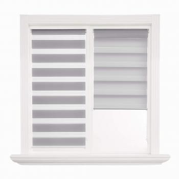 Deconovo Estor Enrollable Doble Tejido Noche y Día Persiana Enrollable para Ventanas y Puertas 95x150cm Gris Claro