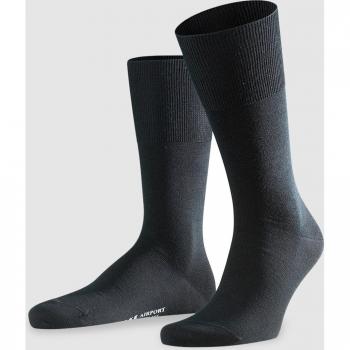 Falke Airport Plain Virgin Wool and Cotton Business Socks - Black - Size: 7-8 Mens