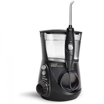 Waterpik Irrigador de Sobremesa con Agua a Presión y Sistema Avanzado de Control de Presión Mediante 10 Posiciones con 7 Boquillas, Eliminación de Placa Dental, Negro