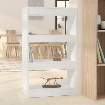 Estantería divisor de espacio de madera de ingeniería 60x30x103 cm en colores Blanco, Negro y Roble Sonoma, ideal para Oficina, Estudio, Sala de Estar y Dormitorio