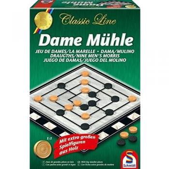 Juego de Damas y Mühle Classic Line Schmidt Spiele con Piezas Grandes