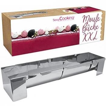 Moule a Bûche Inox XXL Extensible 28-45 cm con Accesorios y Receta - ScrapCooking