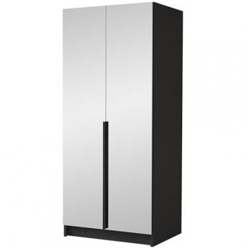 Armario Guardarropa Atlanta 200 Negro con Puertas de Bisagra 215x100x58cm