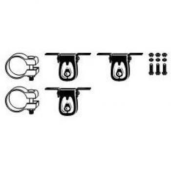 Kit de montaje HJS para sistema de escape VW 82 11 4501 con collares para Golf III, Golf III Cabrio, Golf III Variant y Vento