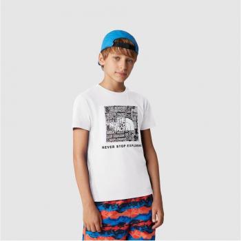 Camiseta de niños The North Face REDBOX, manga corta, color blanco, talla L