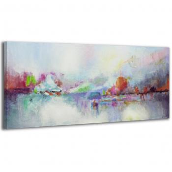 100% LABOR A MANO + certificado/ Instante/ El cuadro dibujado con pinturas acrílicas/ cuadros sobre el lienzo con bastidor de madera/ cuadro dibujado a mano/ montaje cómodo sobre la pared / Arte contemporáneo/ 115x50 cm