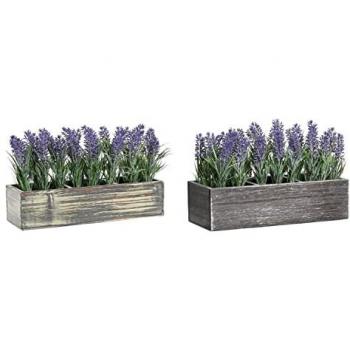 Planta Decorativa DKD Home Decor Madera Polietileno 32 x 14 x 19,5 cm (2 Unidades)
