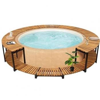 Borde de jacuzzi de madera maciza de acacia 273x53 cm