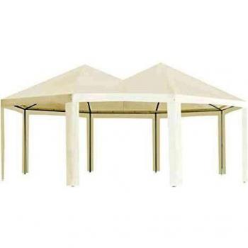 Cream Outdoor Gazebo 600 x 440 x 330 cm