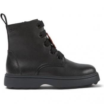Botas de niña negras en piel con cordones