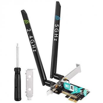 Hommie Tarjeta de Red WiFi, WiFi-6 Wireless Dual Band 2974Mbps