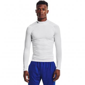 Under Armour HeatGear Mock Long Sleeve Baselayer T-Shirt - White - Male - Size: M