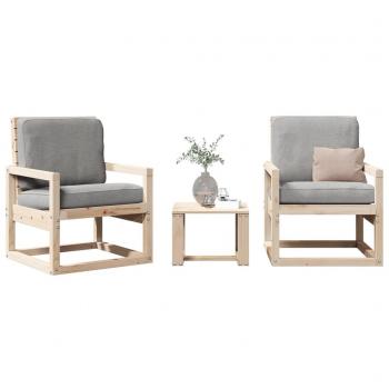 vidaXL 3 Piece Garden Lounge Set Solid Wood Pine