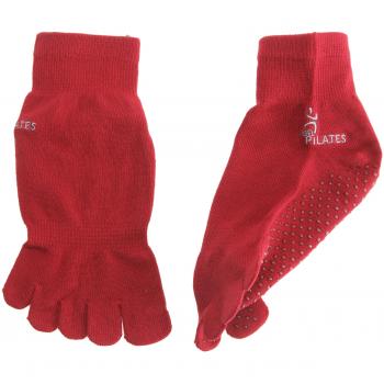 ABUS Pilates - Calcetines de pilates, tamaño L / XL - 41 / 45, color Rojo