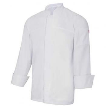 Chaqueta de Cocina Stretch Blanca con Cierre Automático Velilla - Serie 405208S Talla 60
