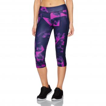 Reebok Wor Smoke Print Capri Pantalón Pirata, Mujer, Morado