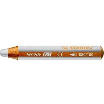 Lápiz Colorear Multiuso STABILO Woody 3 en 1 Blanco