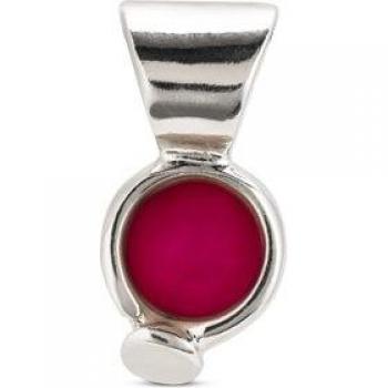 UNO de 50 - Red Agate Stone Silver-Plated Metal Charm for Women