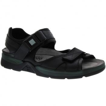 Shark Fit Premium Black Full Grain Leather Men's Sandals