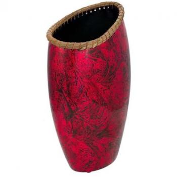 Jarrón de cerámica rojo WANDERLUST DECO 28x17,5x48h cm