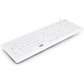 Urban Factory AKB69UF Teclado USB QWERTY Español Blanco IP68 Antibacteriano Cable de 0.50m