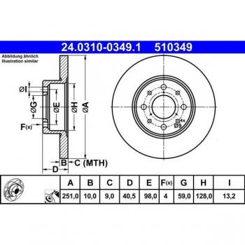 Disco de freno ATE PowerDisc 24.0310-0349.1, 1 pieza
