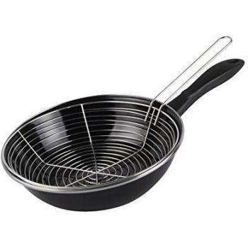 MAGEFESA Black - Sartén freidora 26cm de Acero vitrificado Exterior Negro. Antiadherente bicapa Reforzado, Apta para Todo Tipo de cocinas, Especial inducción. 50% de Ahorro energético.
