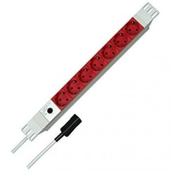 Regleta de enchufes Kopp 7-fach de 48,26 cm (19) con conexión C14 para USV y cable de 2 m
