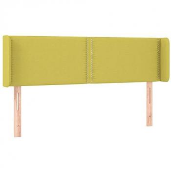Cabecero con LED de tela verde 147x16x78/88 cm