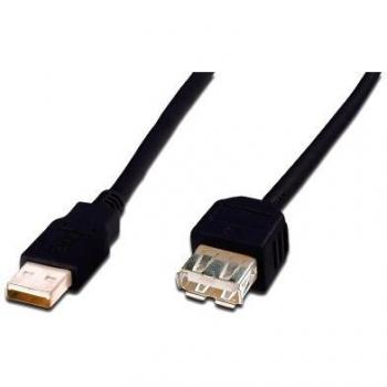 Cable de extensión DIGITUS USB 2.0 - 3m - cable de conexión para USB tipo A - alta velocidad 480 Mbit / s - negro