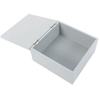 Caja decorativa mano de Hamsa cuadrado gris caja de madera