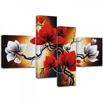 Bilderdepot24 Bastidor Imagen Magnolia M2-100x70cm 4 Partes - Enmarcado Listo P201