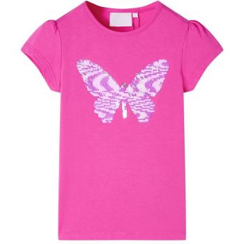 Camiseta infantil de manga casquillo rosa oscuro 116