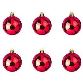 Europalms 7 cm Decoball, 6 Unidades, Rojo