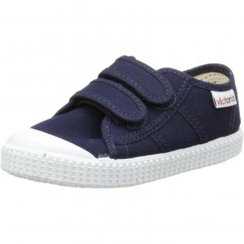 Victoria 1915 Blue Canvas Children's Trainers with Double Velcro Closure and Reinforced Toe