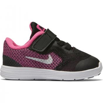 Nike Revolution 3 (TDV) Zapatillas de deporte, BebÃ©-niÃ±as, Negro (Black / Mtllc Slvr Hypr Pnk Wht), EU 25 (US 8C)