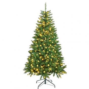 Árbol de Navidad Artificial Verde 180 cm con 300 Luces LED y 800 Ramas