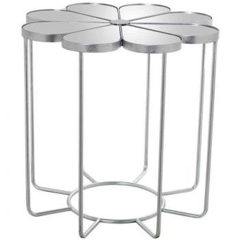 Mesa auxiliar espejo metal Margarita 63 x 61 x 63 cm