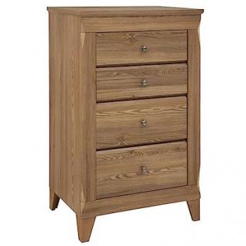Chifonier Estratificado de 4 Cajones en Marrón y Beige con Diseño de Raya Madera