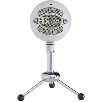 Blue Snowball USB Microphone for Recording, Streaming, Podcasting, Gaming on PC and Mac, Condenser Mic with Cardioid and Omnidirectional Pickup Patterns, and Stylish Retro Design - White