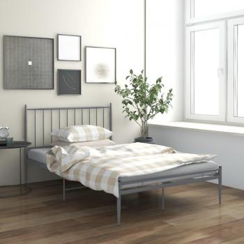 Cama de metal gris 120x200 cm